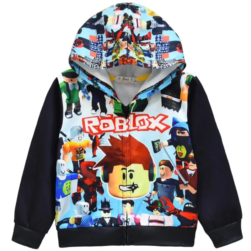 

Robloxs Creative Child Clothing Hooded Digital Printed Hooded Sweatshirt for Children Tiny Cottons Hot ROBLOXS Kids Coat