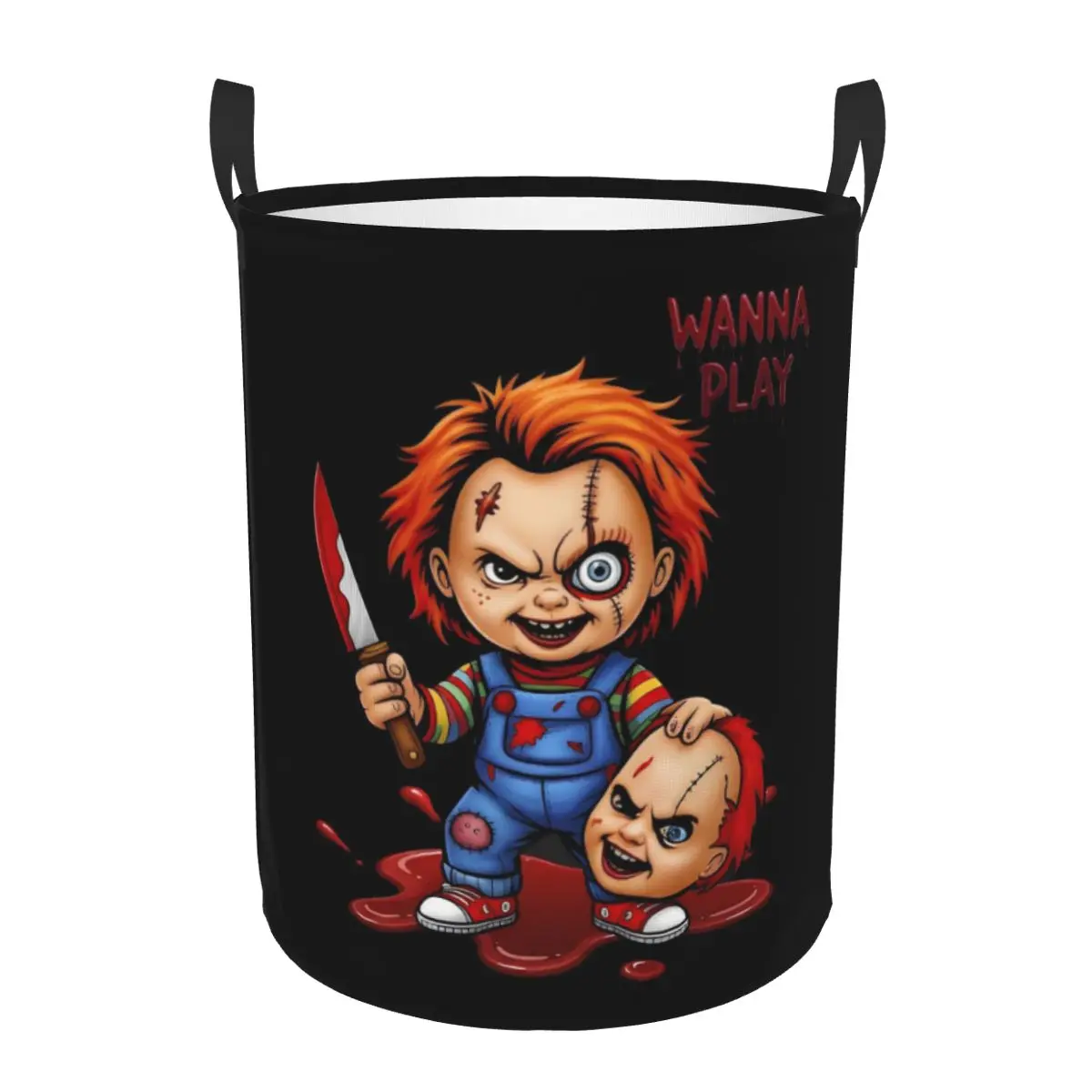 Cesto de Ropa Plegable Personalizado de Child's Play Chucky, Contenedor Grande para Guardar Ropa, Cesto de Película de Terror