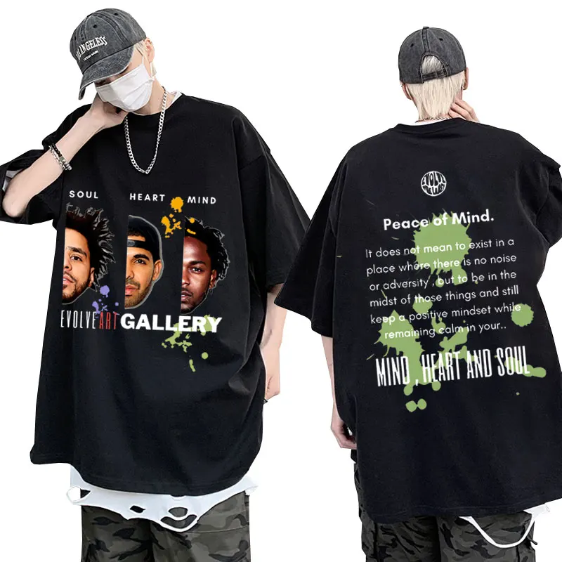 

Rapper J Cole Drake and Kendrick Lamar Printed T Shirt Fashion Gothic Harajuku T-shirt Men's Clothing Casual Oversized Tees Tops