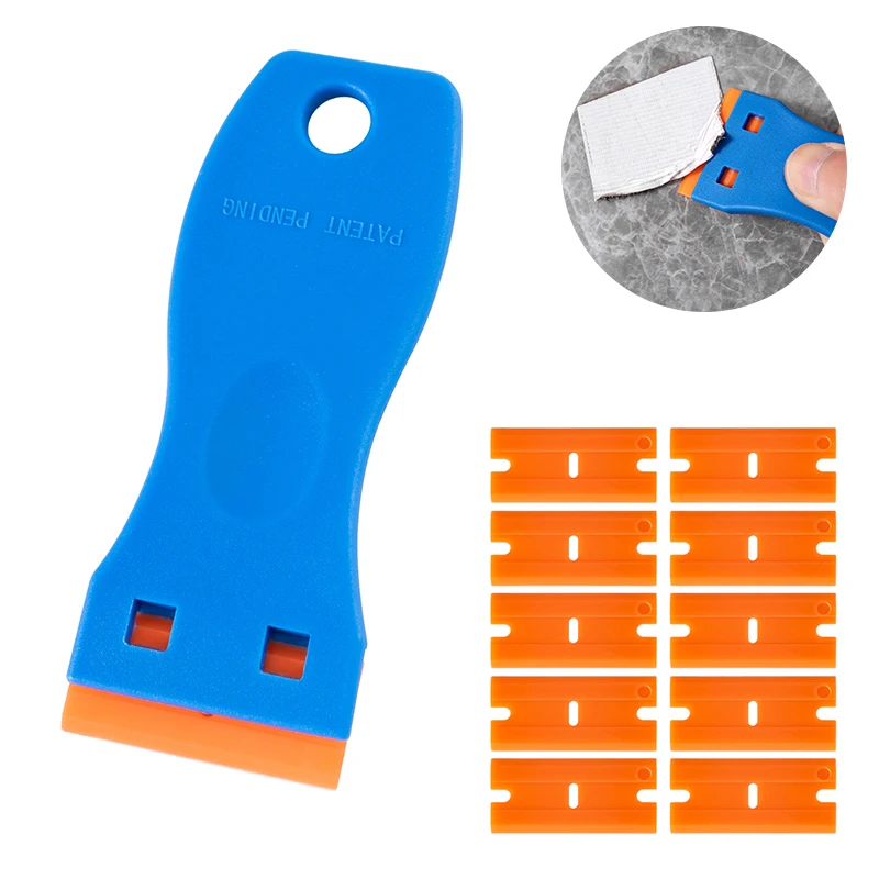 

1Set Car Sticker Remover Car Film Applying Tool Household Glass Cleaning Scraper Label Clean Razor Glue Remover Cleaning Tools