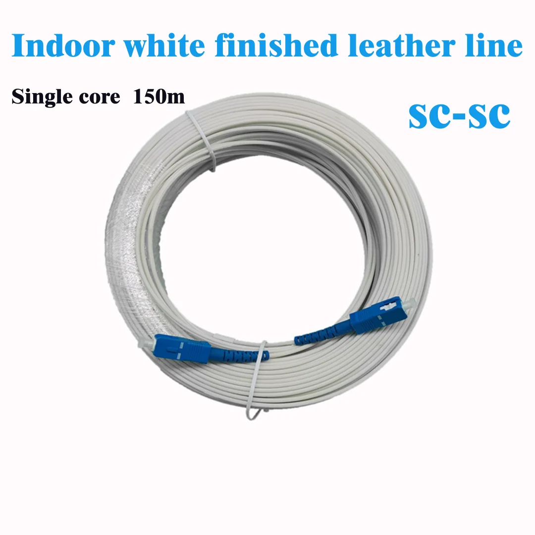 Fiber SC Patch Cables FTTH SC UPC White 150M SC UPC Single Mode Simplex Indoor FTTH Drop Cable Fiber Optic Extension CableIn