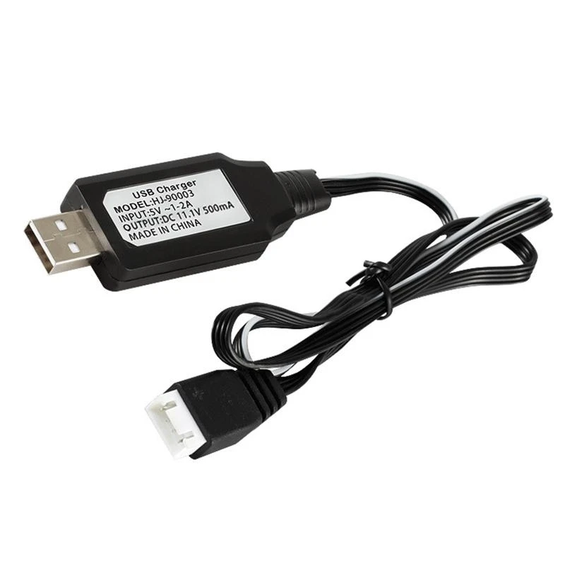 11.1V 4 핀 Lipo Liion USB 500ma 충전기 케이블 RC 모델 차량 항공기 배터리 범용 11.1V USB 충전기