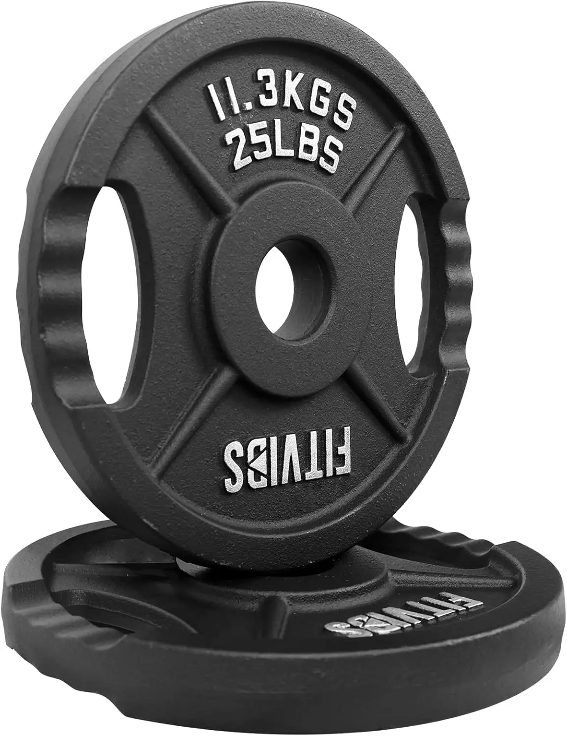 

2-Inch Cast Iron Weight Plate for Strength Training, Two Hole Style, 25LB Pair - Durable Fitness Equipment