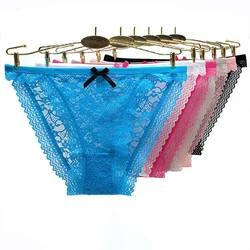 Sexy Lace Panties Woman Cotton Underwear Transparent Briefs Underpants Knickers Lingerie 6 Pcs/set