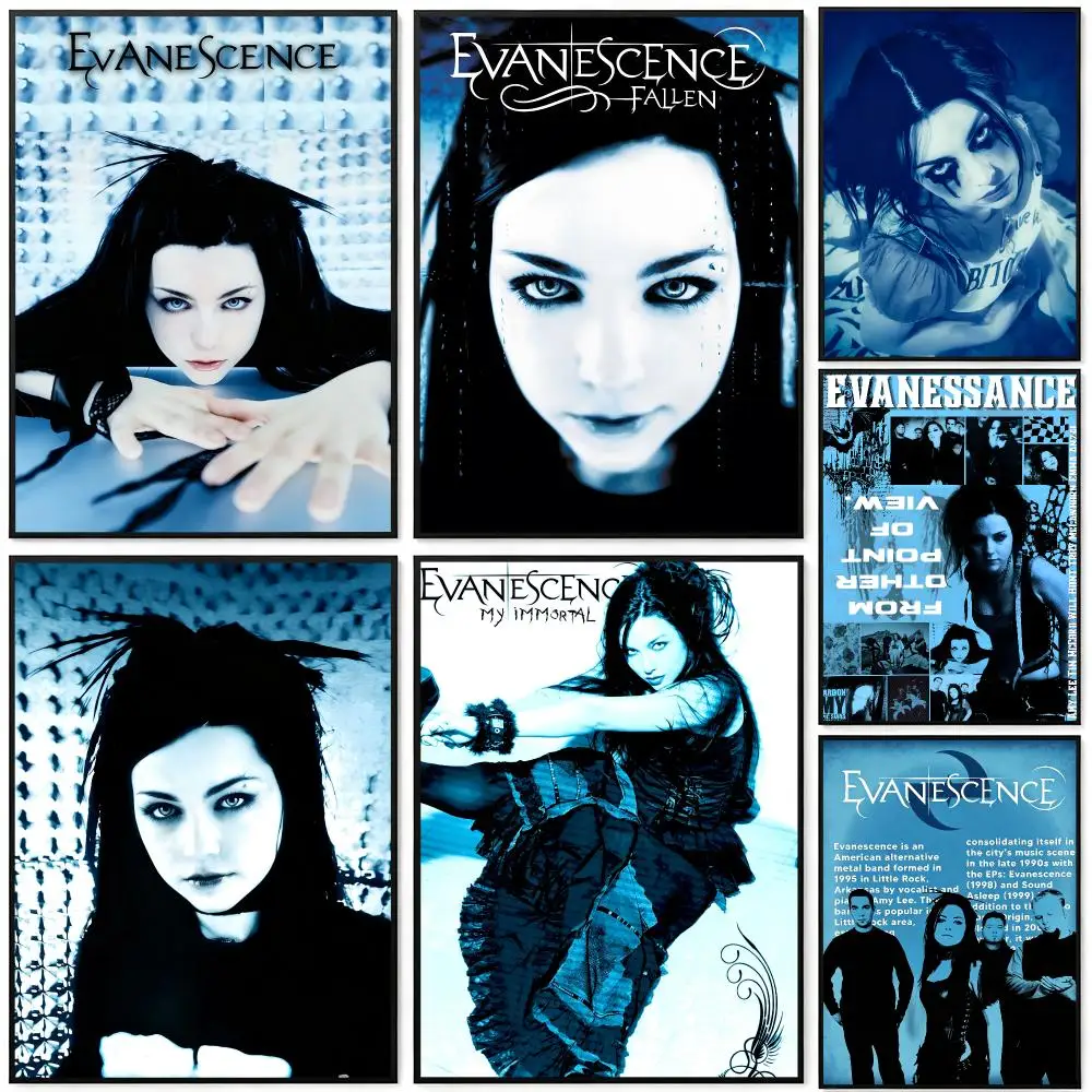 Music Evanescence Poster Poster HD Printing Cyberpunk Style Wall Art Home Decor For Gaming Room Living Room Bedroom Gift Idea