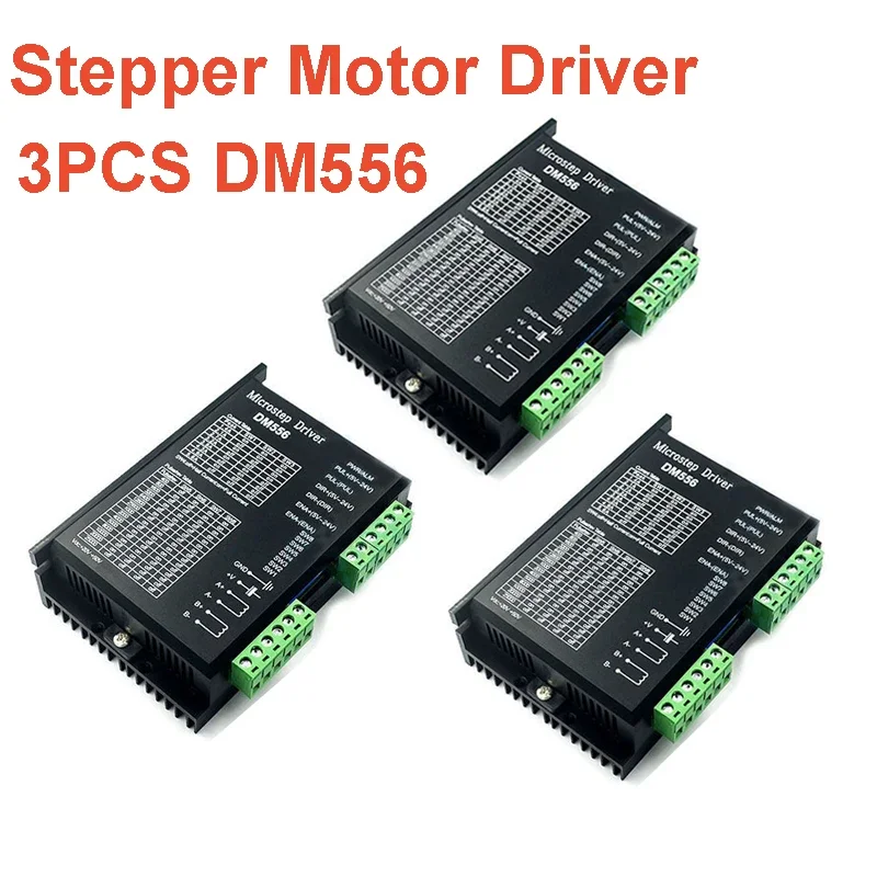 

3PCS 2-Phase Digital Stepper Motor Driver DM556 DC20V-50V 1.0-5.6A Drive CNC Conroller For 42/57/86(NEMA17/23/34) CNC Router