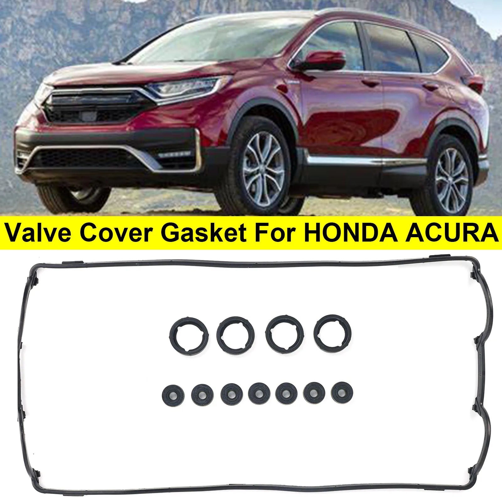 12Pcs Replacement Engine Valve Cover Gasket For Acura Honda Civic DOHC V-TEC ITR B-Series 1994-2001 12341-PR3-000 90442-P72-J00