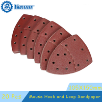 20pcs 105x150 mm Mouse Sanding Sheets Hook and Loop Sander Pads 11-Holes Grits 40-320 Assorted for Polishing and Sanding