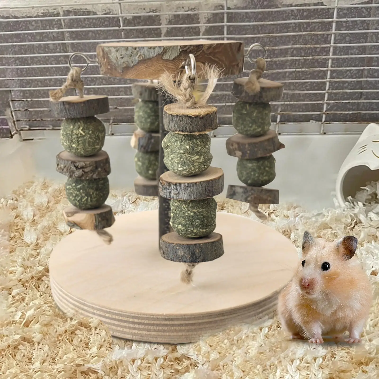 ハムスター用のおもちゃ-木製-天然歯が生えるおもちゃ-ハムスターの噛むおもちゃ-歯ぎしり用-小動物-ネズミ-ジャービル-チンチラ