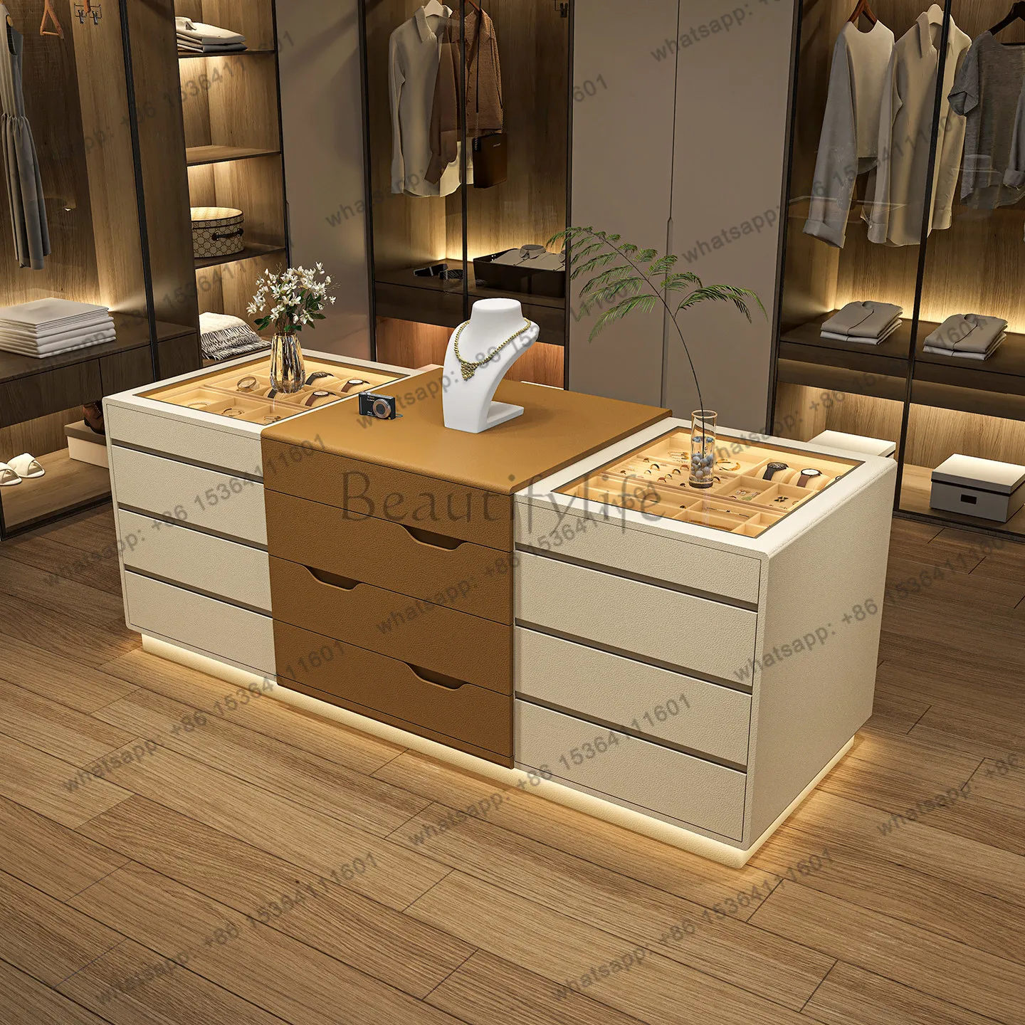 Light luxury large-capacity drawer cabinet high-end Nakajima storage locker