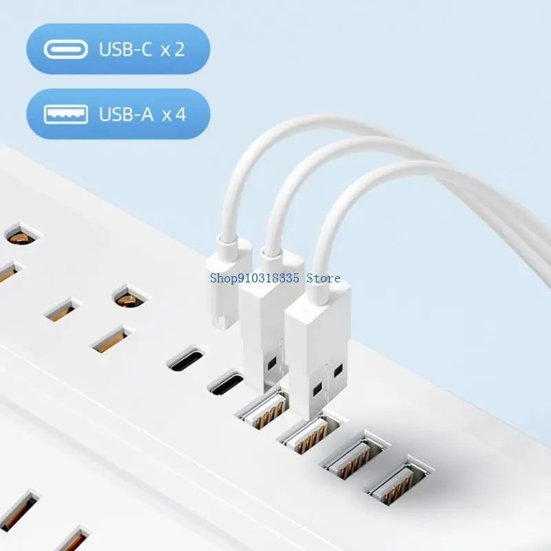  Surges Protector Power Strips 8 Way Plugs Extension 6 Fast Speed USB Chargers 1.5M Wire For Home Appliances