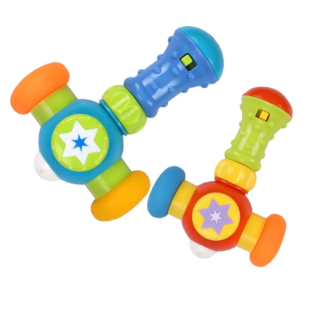 

Musical Hammer Flashing Lights Rubber Head Shake Color 12-18 Months Toddler Hammer For Boys Girls 6 Months+