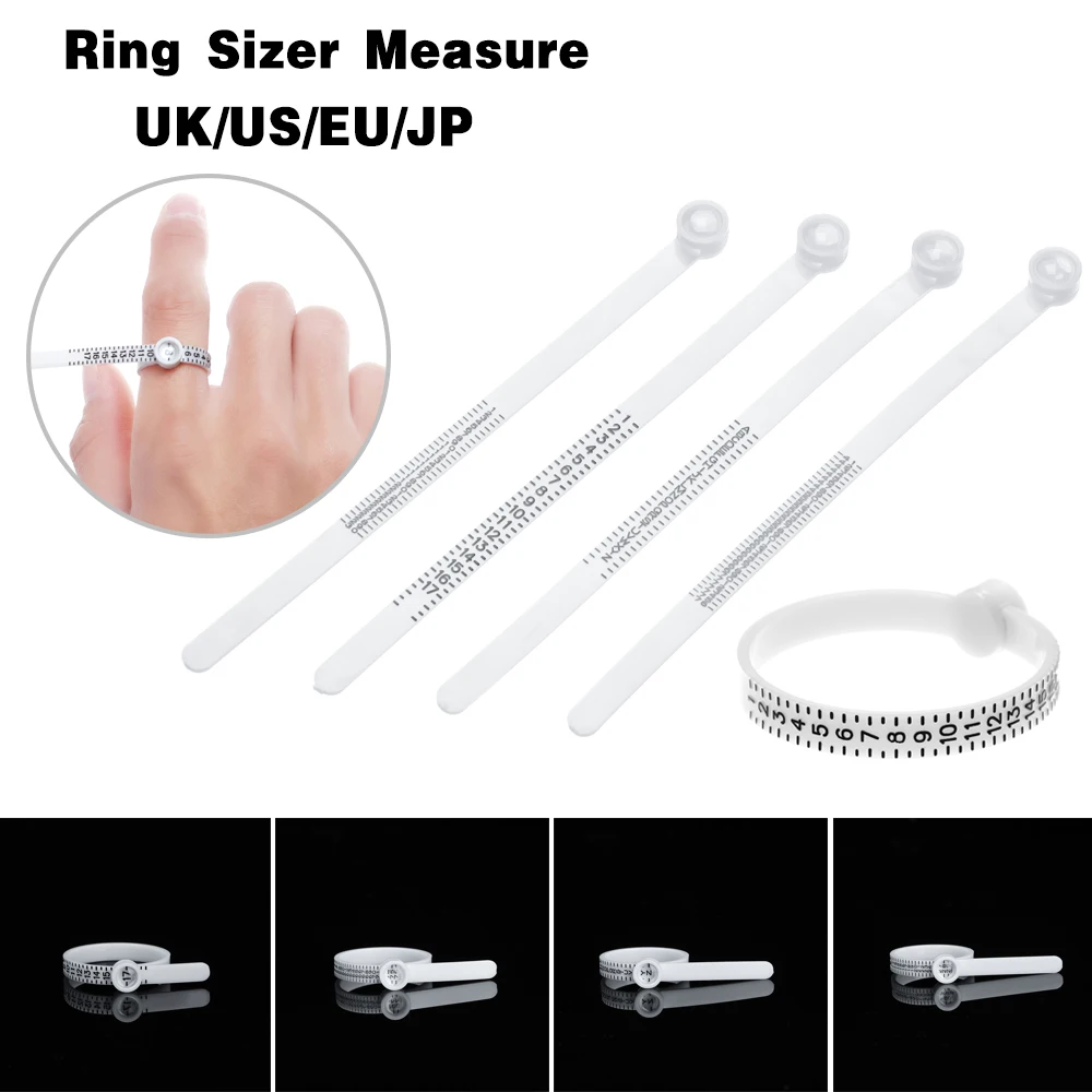 Fashion Sizes A-Z With Magnifier Finger Gauge Ring Sizer Measure Wedding Ring Band Genuine Tester Jewelry Accessories