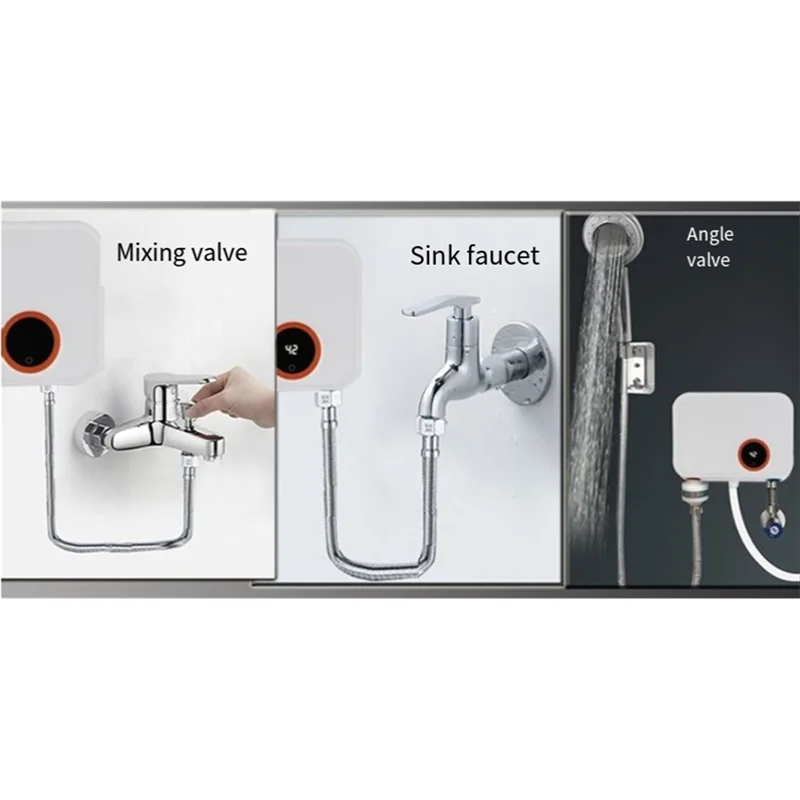 UNCL EU 플러그 5500W 전기 온수기 탱크리스 즉시 온수 소형 220V 주방 욕실 난방