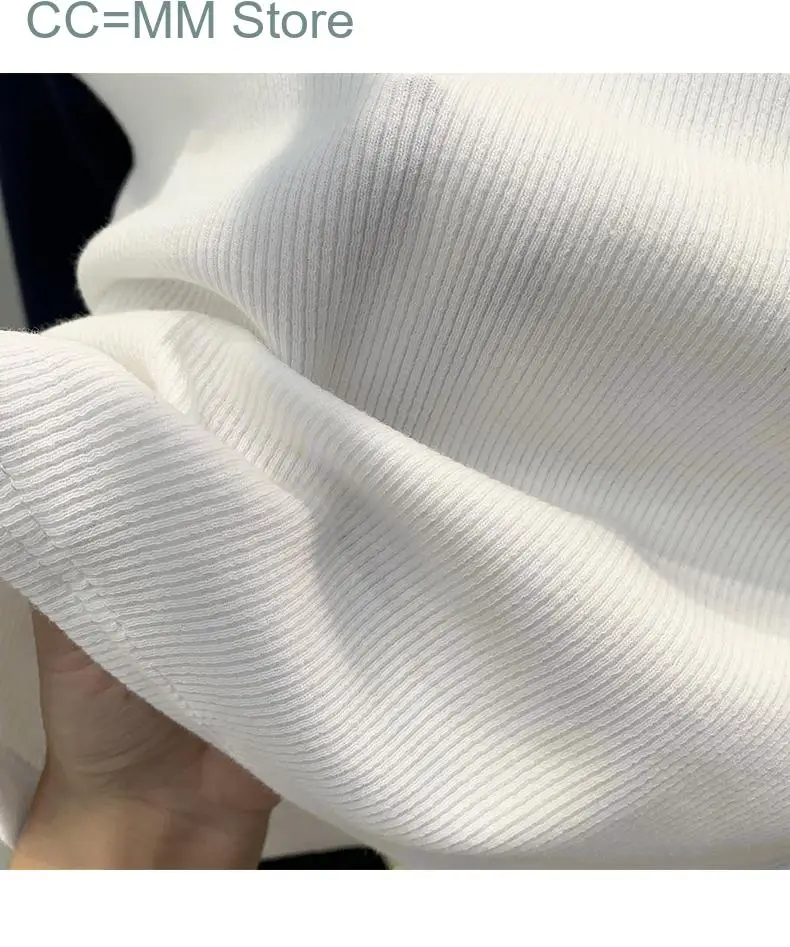 New Patchwork Cropped T Shirts for Fall Winter Korean Fashion Tops Office Ladies Slim Long Sleeve Tee Shirts