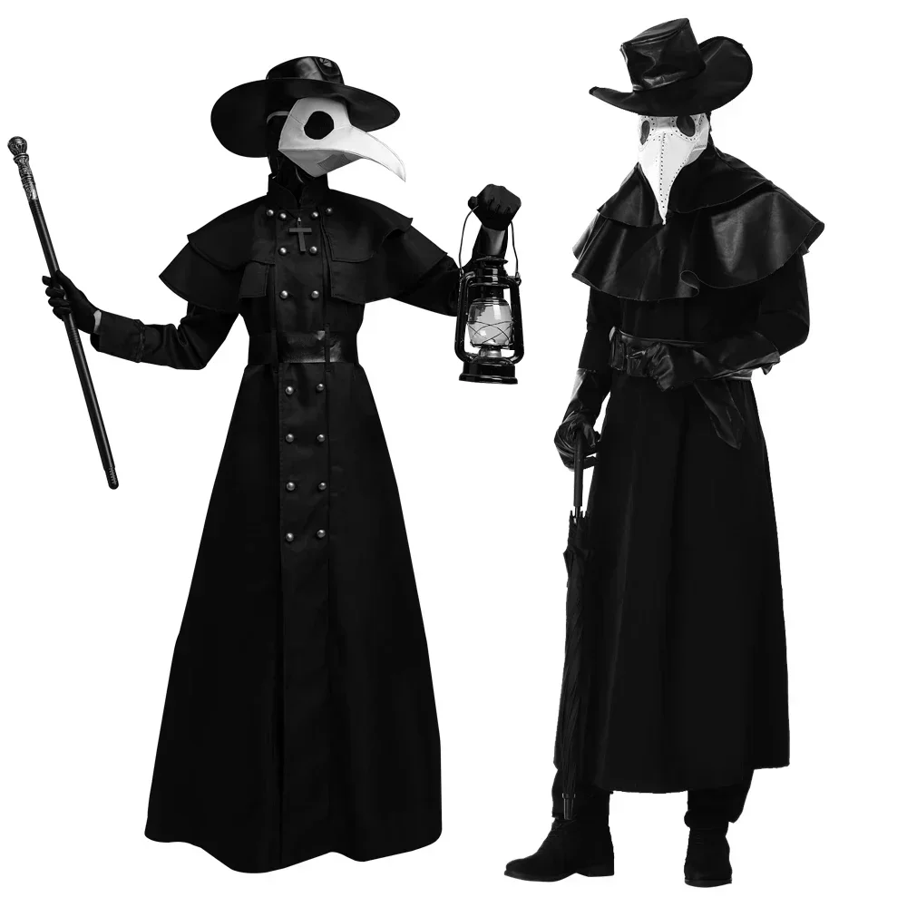 

Plague Doctor Costumes Plague Doctor Mask Black Death Witch Cosplay Carnival Halloween Costumes Men Woman Adult Steam Punks Mask