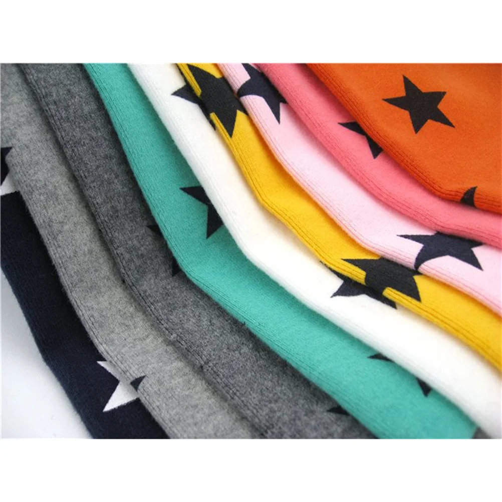 Autumn Winter Girls Boys Fashion Cotton Scarf Five-pointed Stars Printed Kids Warm Neckerchief (Blue)