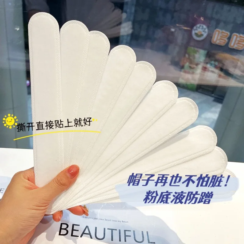 10/40pcs Women's Hat Sweat Absorber Stickers Men Anti-dirt Sports Belt Cap Rim Invisible White Tape Hat Size Reducer Liner Pads