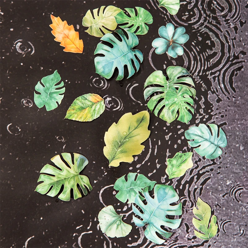 

45 pcs/pack Vintage Plant Leaf Stickers Maple Leaf Decorative stickers DIY Scrapbook Album Craft Diary Deco Label stickers