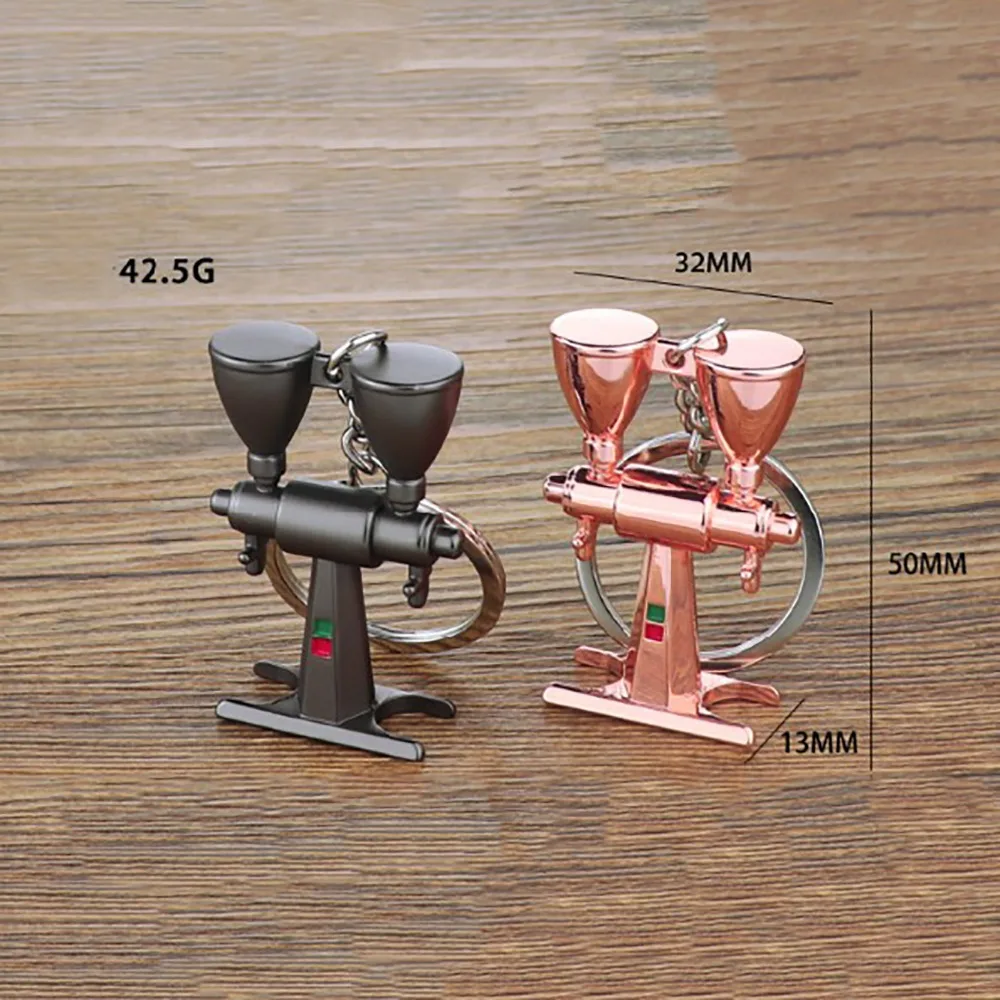 Metall 3D Kreative Kaffee Schlüsselbund Krug Mini Moka Krug Schlüsselring Kreative Zubehör Kaffee Griff Schlüsselring Kleine Anhänger