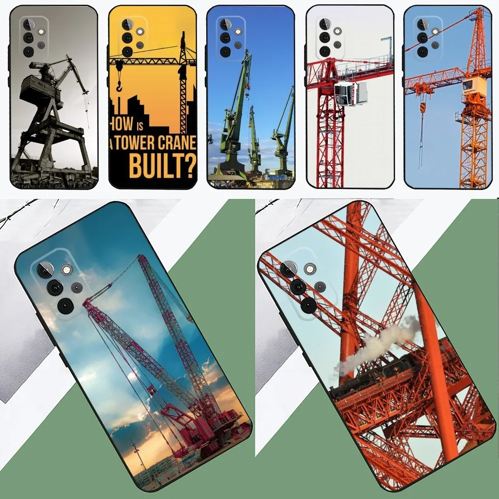 D-derrick toren Kraantakel Telefoon Case Voor SamsungS24,23,22,21,S20,Pro10,S30Plus,S9,20lite Ultra Zwarte Cover