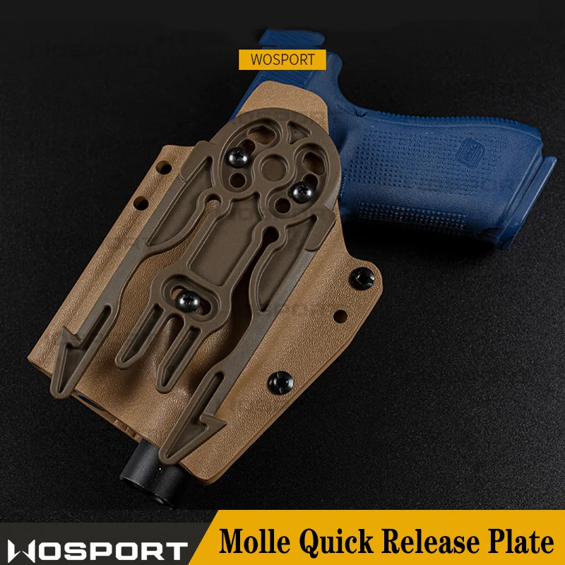 Tactical Molle Quick Release Plate Gun Holster Platform Universal Pistol Case Adapter for Molle Chest Rig Vest Hunting Gear