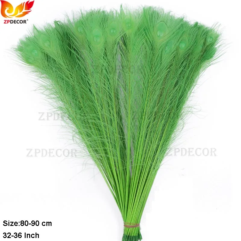 ZPDECOR 32-36Inch/80-90cm Peacock Feathers for Carnival,Decorations Pluma