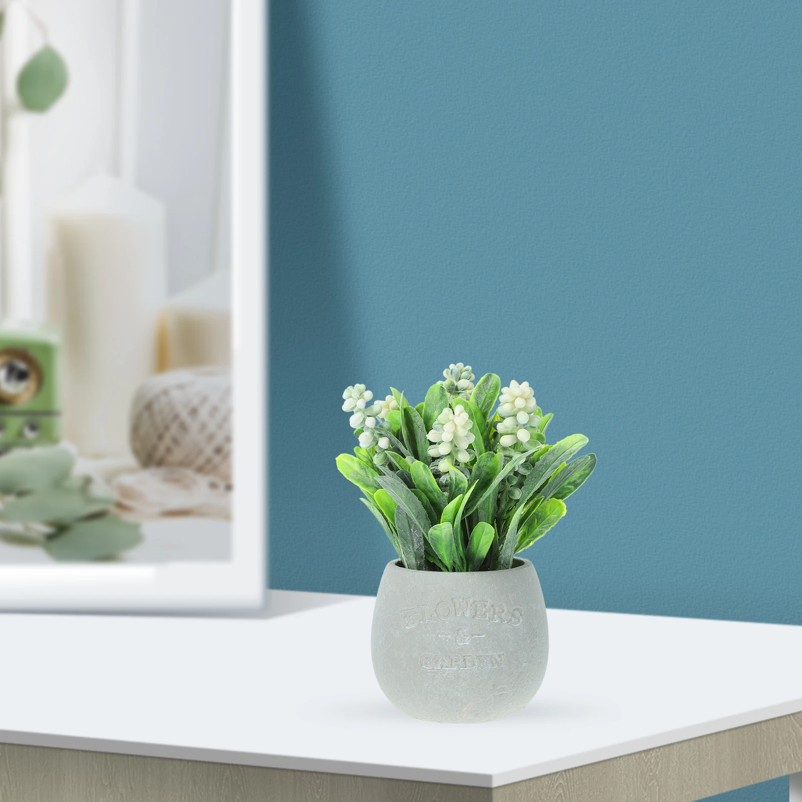 

Vivid Faux Potted Plant Fake Bonsai Artificial Greenery Decorative Desktop Ornament for Home Office Bedroom Study Outdoor