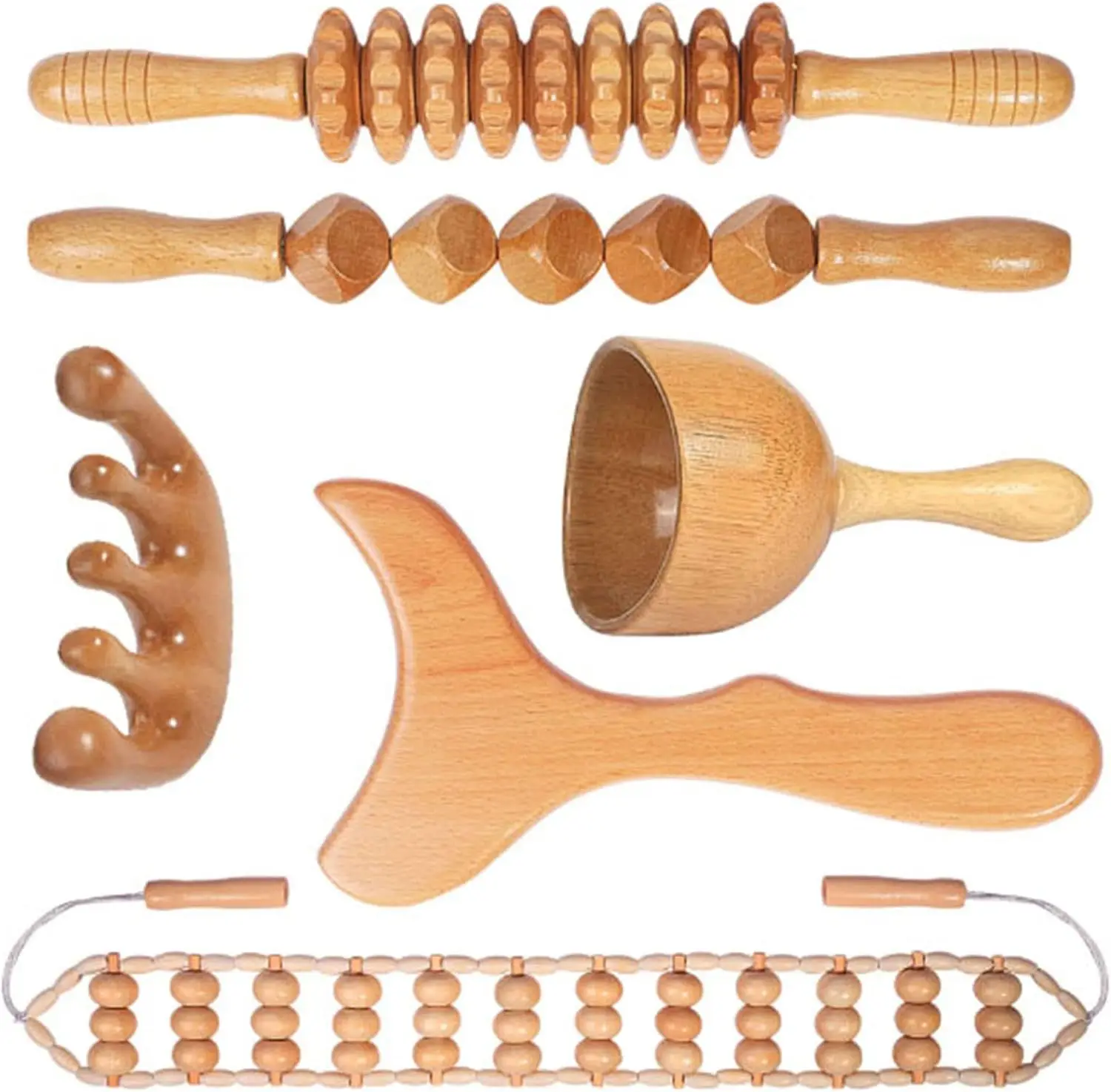 Wooden Therapy Massage Tools Wooden  Tool Anti Cellulite Guasha Massage Roller Tool Handheld Cellulite Massage  Cube Massager
