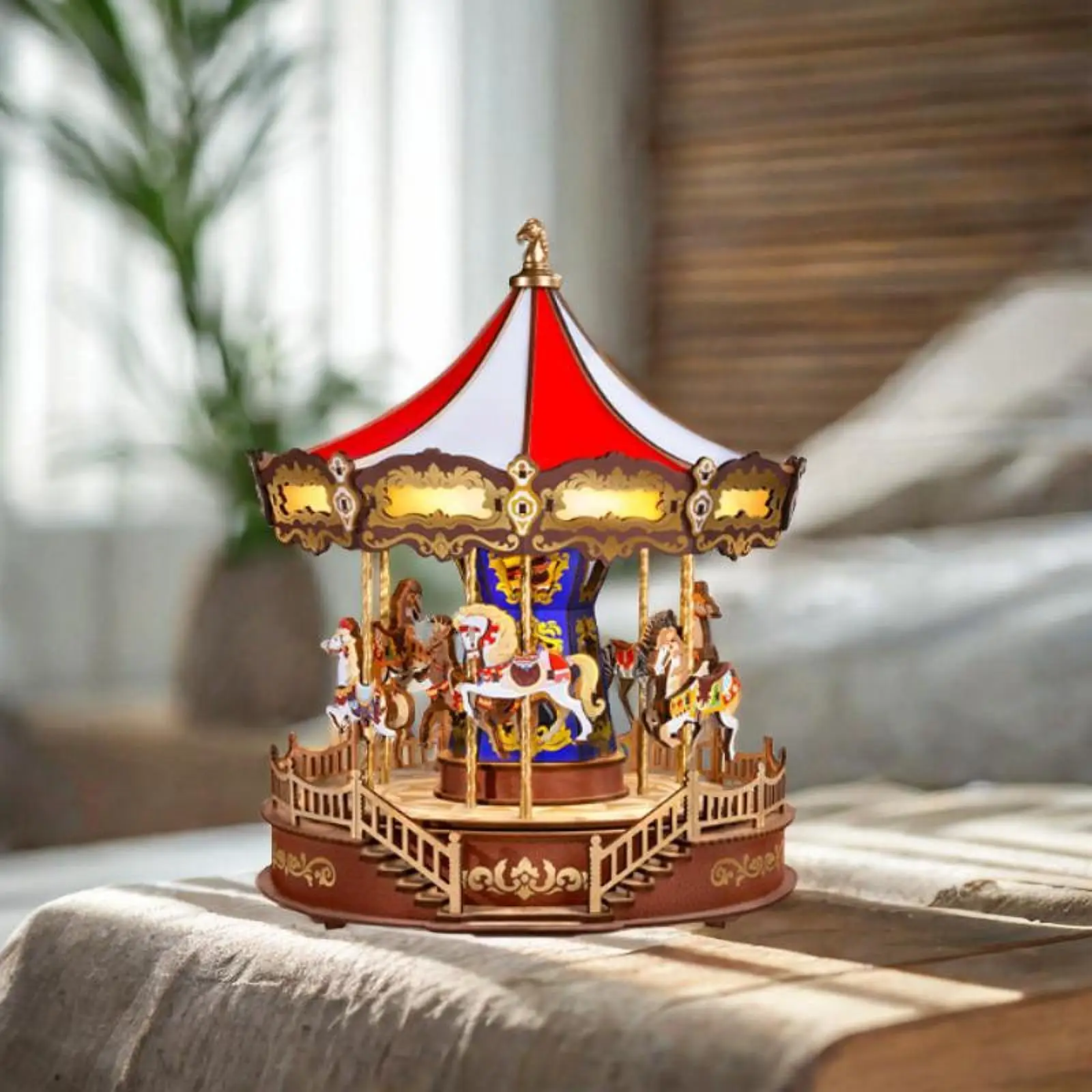 Musical Carousel Music Box Lovely Horse Wind up Music Box for Kids Mom Girls