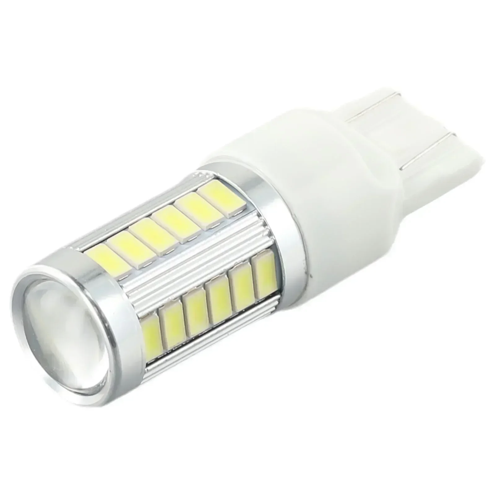 2pcs LED Sidelight 5630 33SMD White Light Chip Aluminum Plastic For T20 W21 5W 7443 W21W Turn Lamp 12V 6.6W 18x60.5mm Car Lights image 6