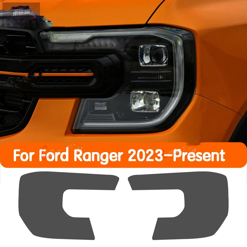 

Headlights Rear Protective Film For Ford Ranger 2023 2024 T9 Wildtrack Raptor Car Front Anti Scratch Black Transparent TPU PPF