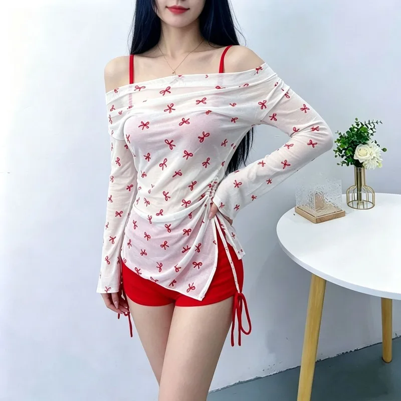 Maillot de bain bikini trois pièces, style féminin, séduisant, manches longues, coupe ample