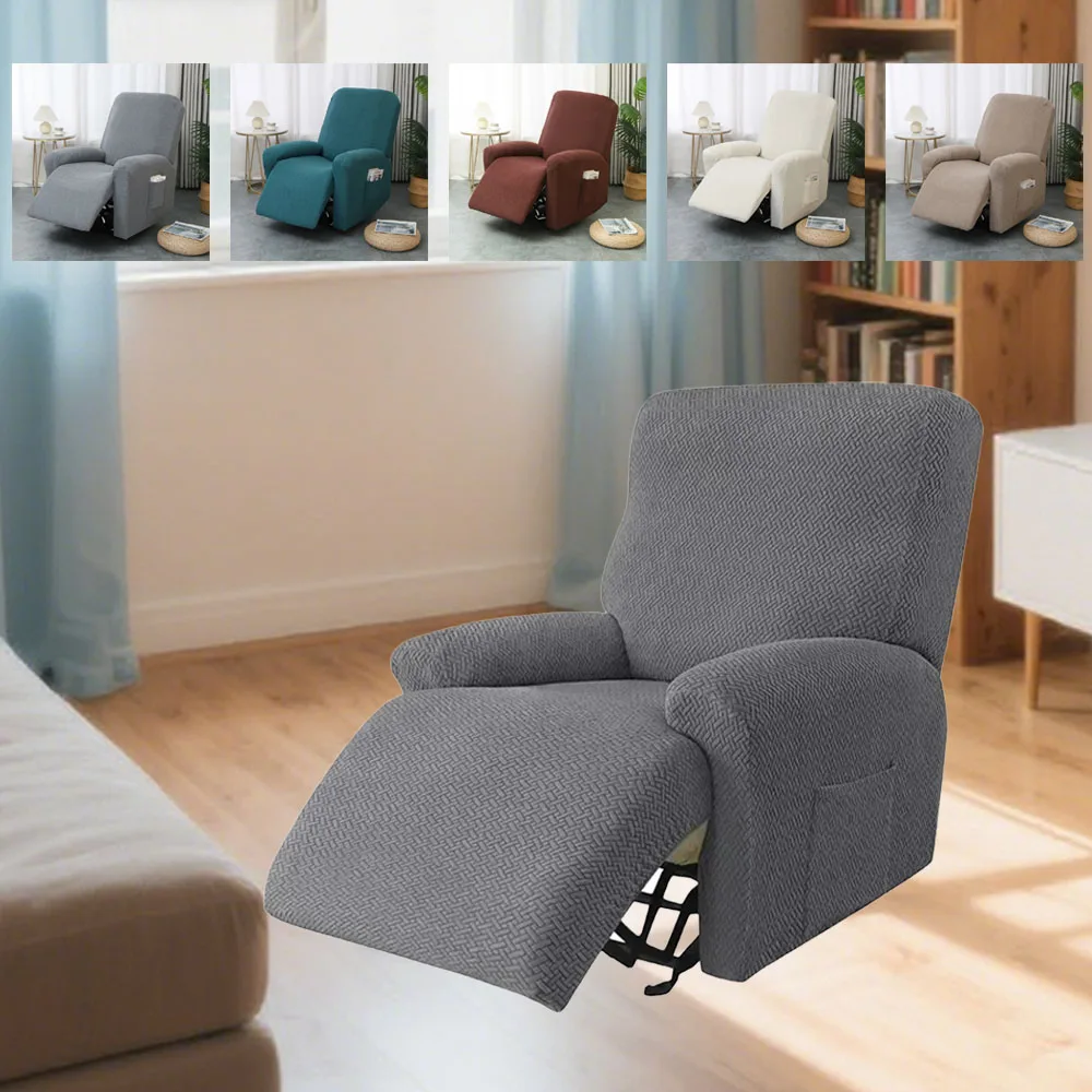 

Jacquard Lazy Recliner Sofa Cover Stretch Armchair Slipcovers Split Non-Slip Couch Covers for Home Decor 4Pcs/set 리클라이너 쇼파커버