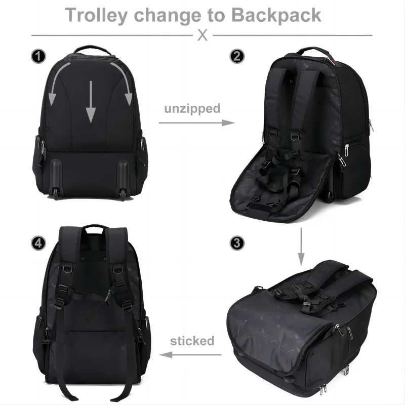 OIWAS Travel Bag on Wheels Men's Trolley Backpack Business Large Capacity Gym Sport Bags Travel Luggage Sets For Women Teens