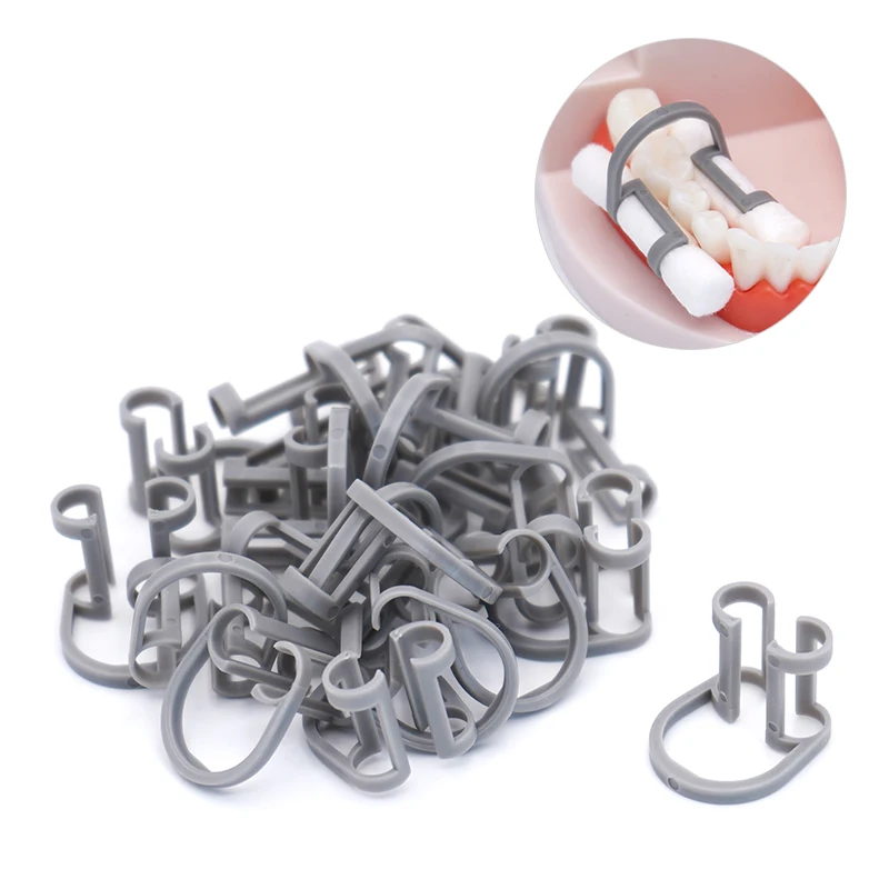 5×20Pcs/Box Dental Disposable Cotton Rolls and Plastic Clip Isolator Tool for Teeth Whitening Dentistry Clinic Consumables