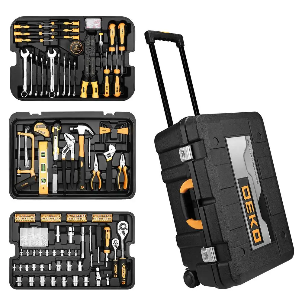 258-Piece Premium Forged Steel Tool Set with Rolling Toolbox Professional Mechanic Hand Tools Kit