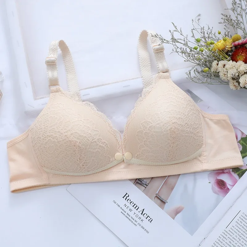 Sujetador de lactancia sin aros con cierre frontal, sujetador de maternidad para dormir, sujetador de lactancia Ultra suave para mujeres embarazadas y lactantes