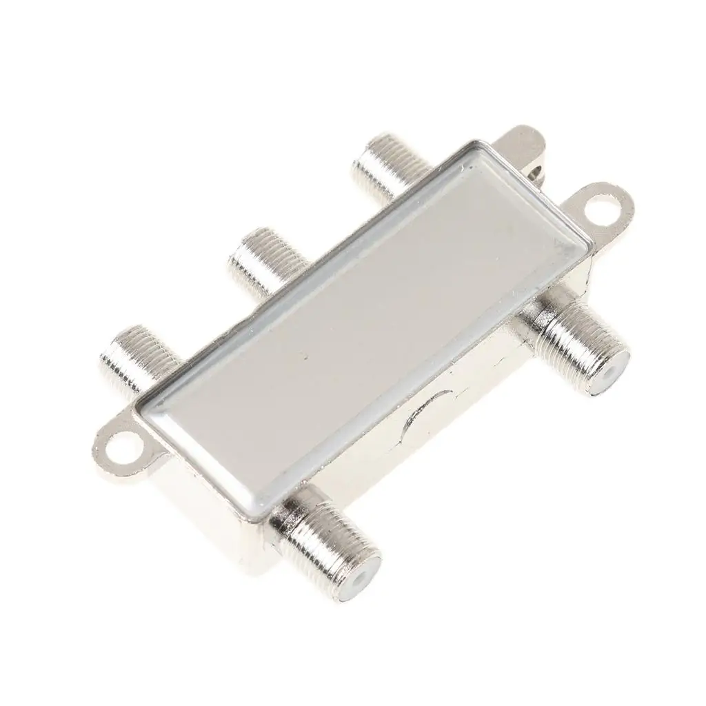 Coax Cable Splitter 4 Way TV Splitter Zinc Alloy Signal Antenna Distribution Device for CATV Setup