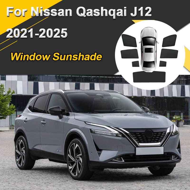 

Автомобильные солнцезащитные козырьки для Nissan Qashqai J12 e-Power 2021-2025, солнцезащитные козырьки, сетчатые магнитные теплоизоляционные шторы, козырек, автоаксессуары