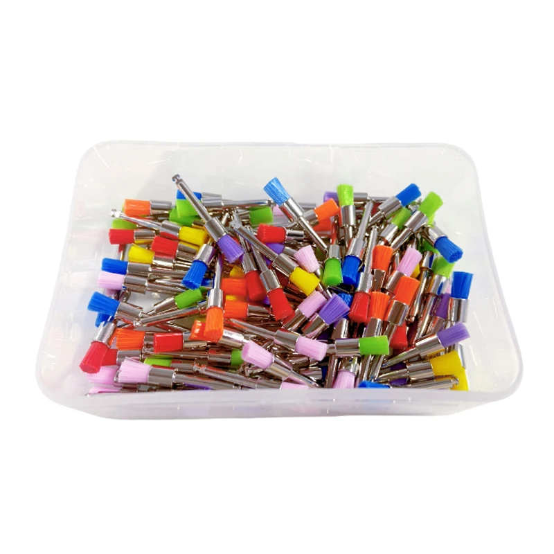 100Pcs Dental Prophy Brushes Polishing Polisher Nylon Disposable Latch Type Mixed Color Plat Used for Stain Removal and Polish - view 6