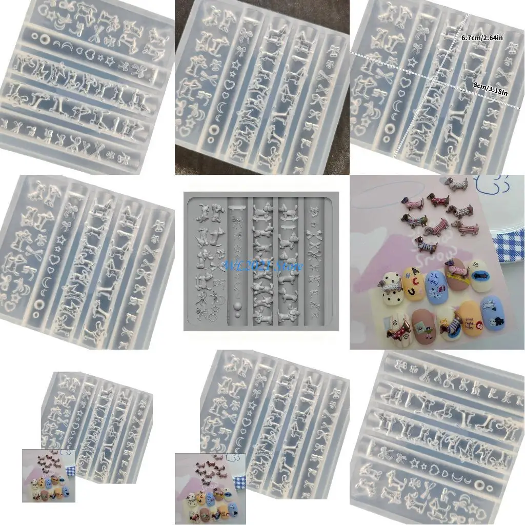 

G5GC Reusable Dog Bowknot Pattern Mold Silicone Craft Tool for Art Creations