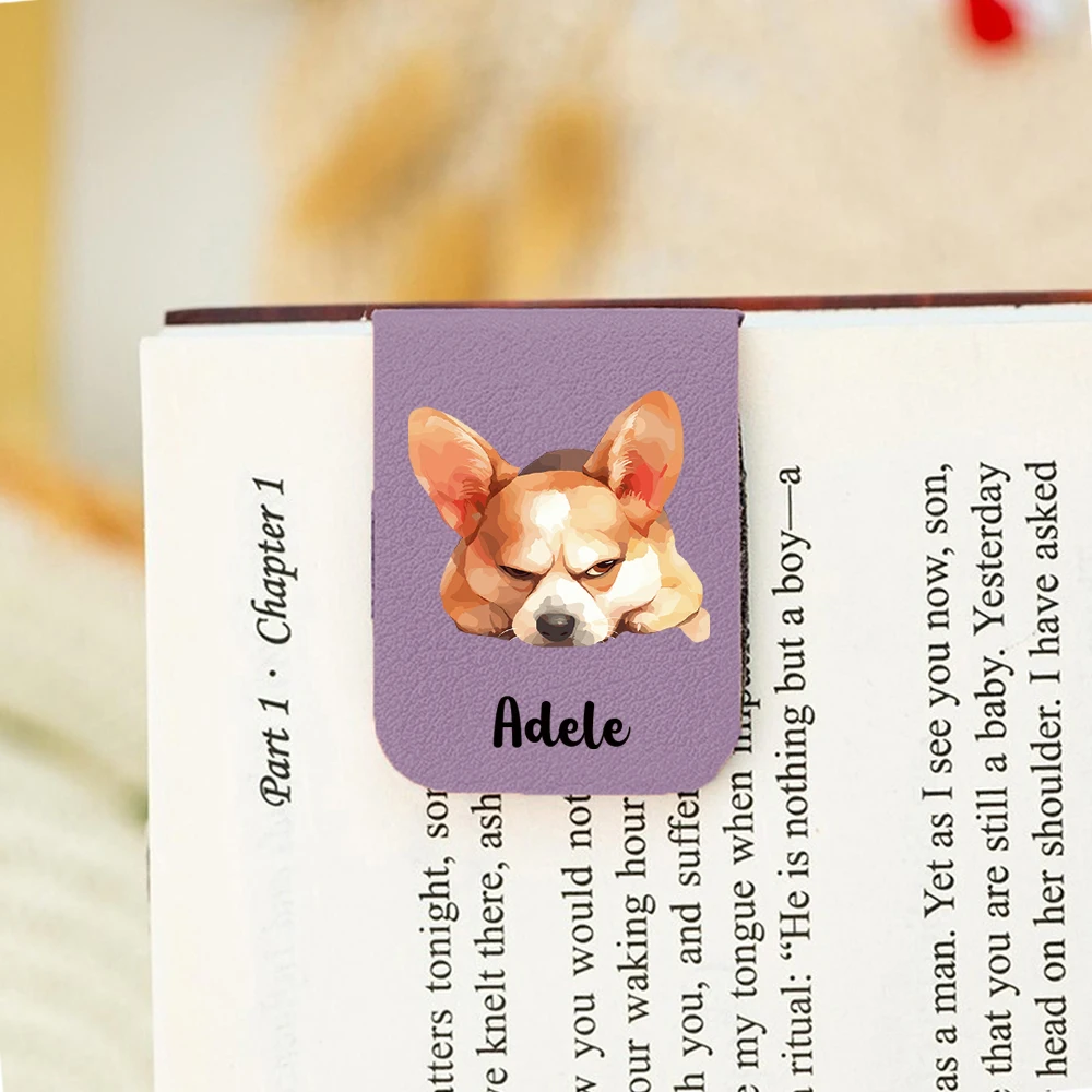 1 Marcador de Libros de Cuero Rosa Suave con Nombre Personalizable para Niños, Excelente para Leer Libros