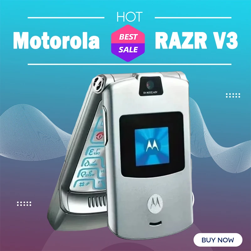 

Популярный классический Motorola RAZR V3, оригинальный разблокированный раскладной Bluetooth-телефон с двойным дисплеем, расширенный быстрый вызов, GSM 850/900/1800/1900