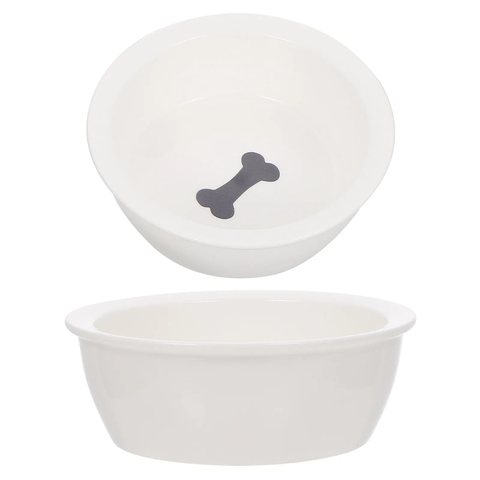 

2Pcs Ceramic Cat Feeder and Dog Bowl Set Premium Material Comfortable Dining Experience for Kittens Puppies Pet