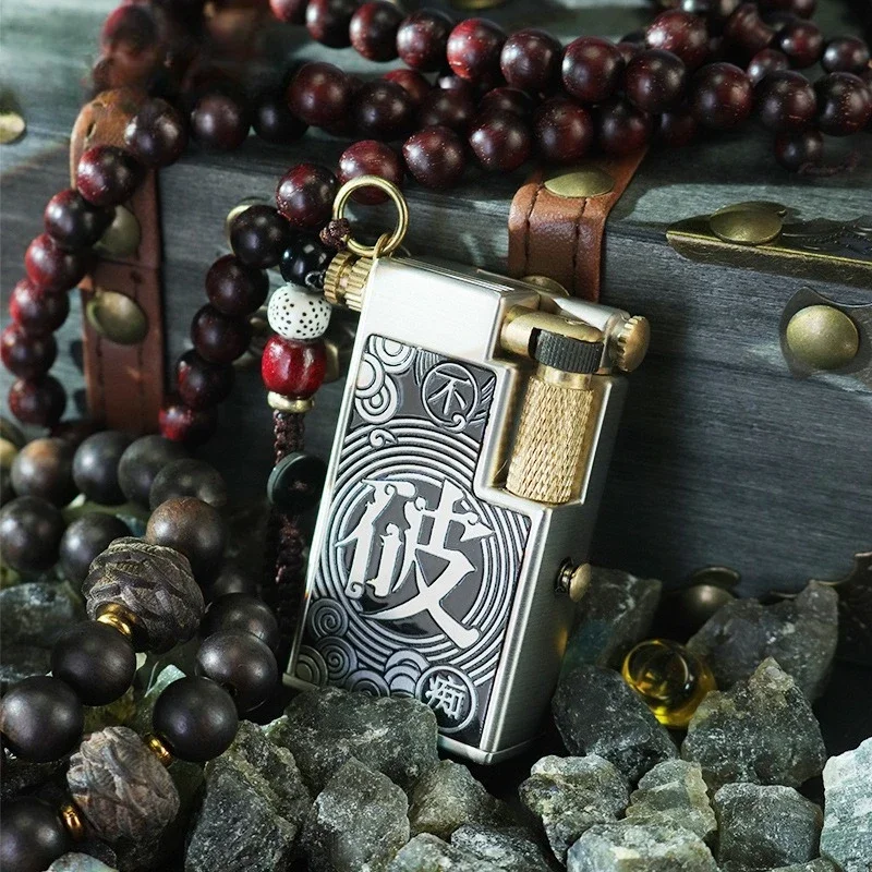 

High-end Side-sliding Double Oil Tank Arm Lift Lighter, Ultra-long Standby Exquisite Retro come on Machine, Men's Gift