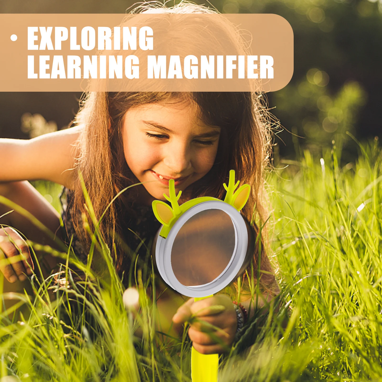 

Kids Magnifying Glass Handheld Small Reading Magnifier with Handle Design for Outdoor Exploring Classroom Nature Study Use