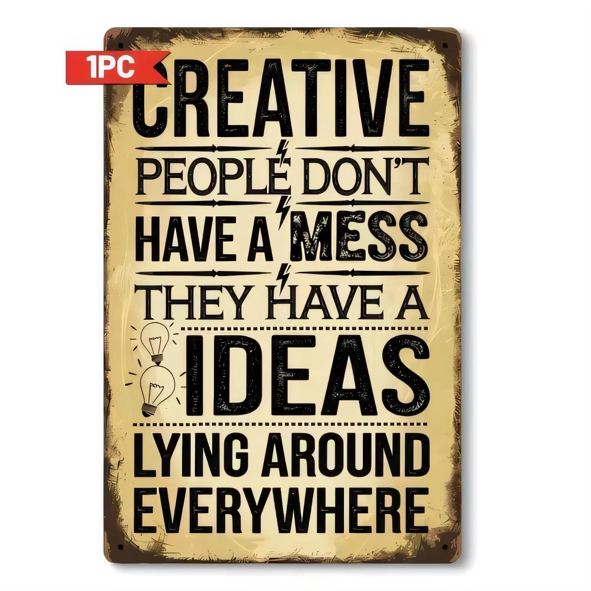 Tin Sign People Don’t Have A Mess They Have A Ideas Lying Around Everywhere Vintage Metal Plaque Wall Art for Home Bar Garage Of