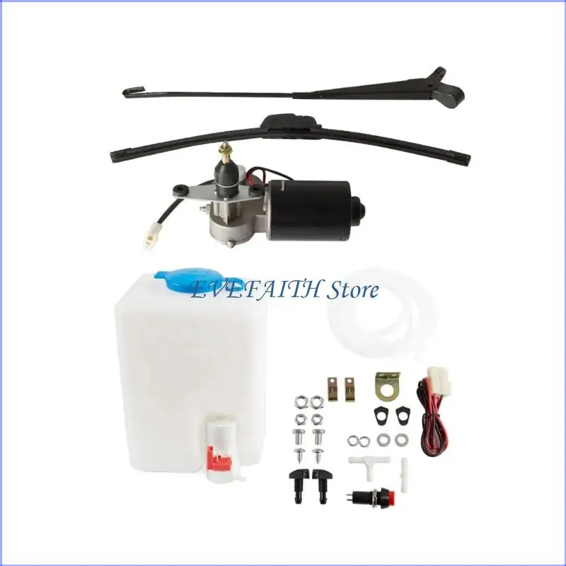 

124B 12V Motor Power Washer Motor Includes Adjustable Sprayer Washer Bottle 90° Coverage For Utility Vehicle Windshields
