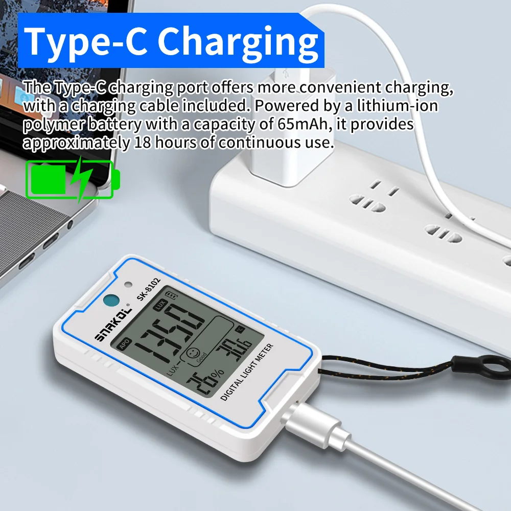 Snakol Mini Lux Meter مقياس الإضاءة الرقمي 999,900 Lux Light Meter Lux/FC قياس تستر الاستشعار مقياس الضوء Luxmeter #4